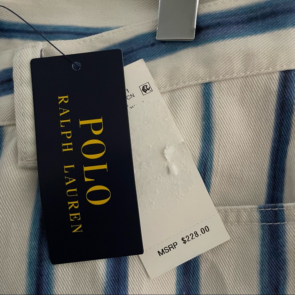 Polo Ralph Lauren Striped Wide Cropped Trousers - Picture 7 of 7
